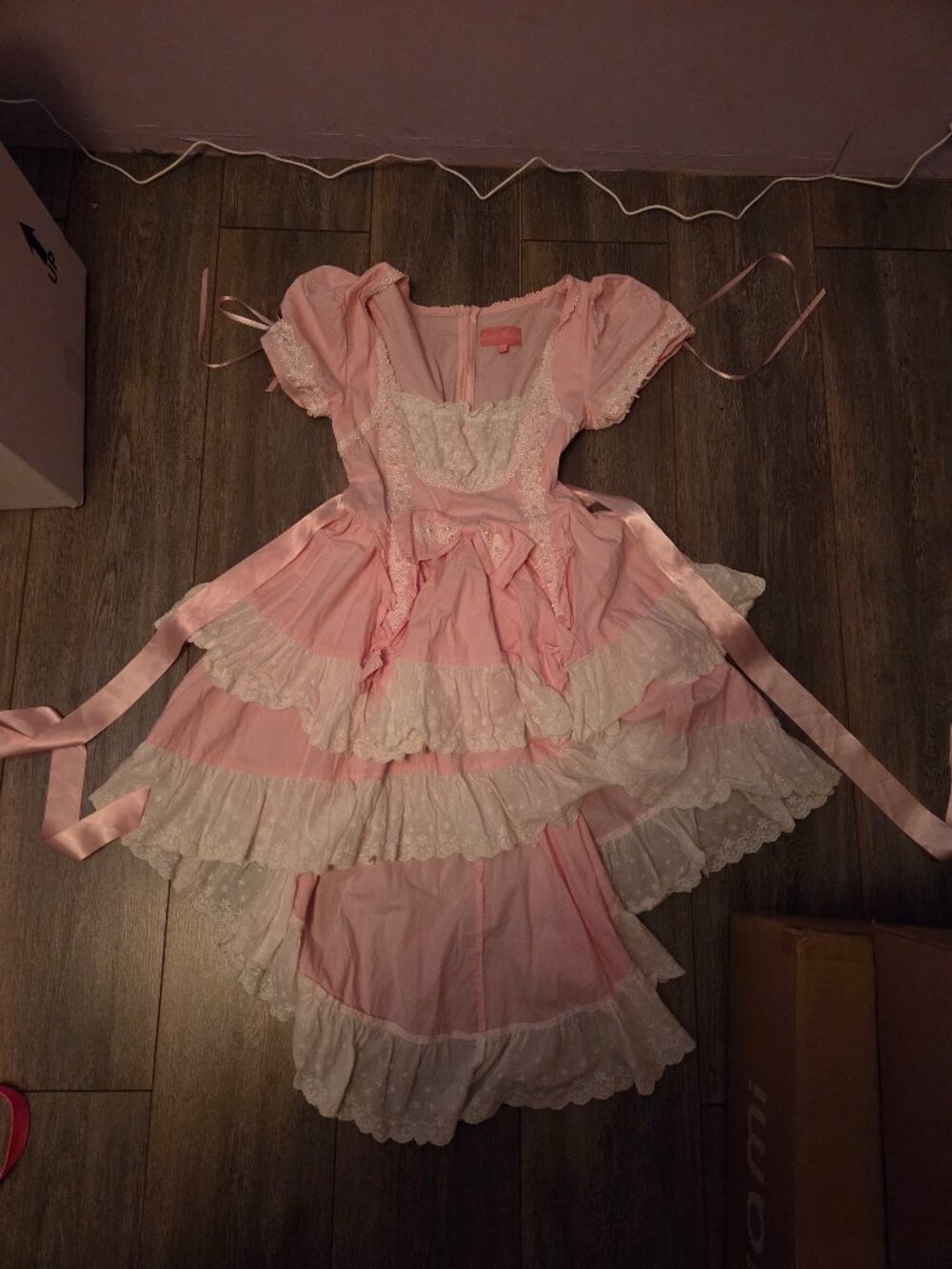 Sugarthrillz High-low Pastel pink cottagecore dress